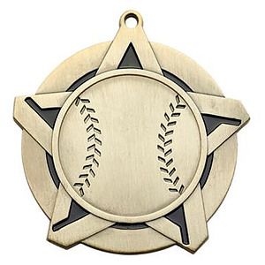 Baseball Super Star Medal 2-1/4"