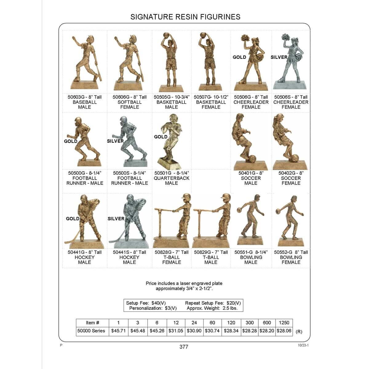 8 1/4" Football Quarterback Signature Series Award