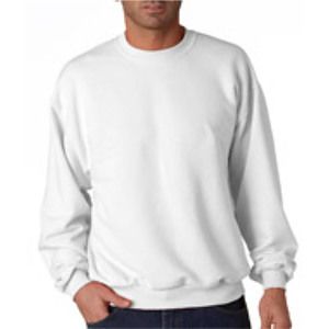 Embroidered Jerzees Adult Long Sleeve White Crew neck Sweatshirt