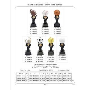 Baseball Tempest Resin Award 8"