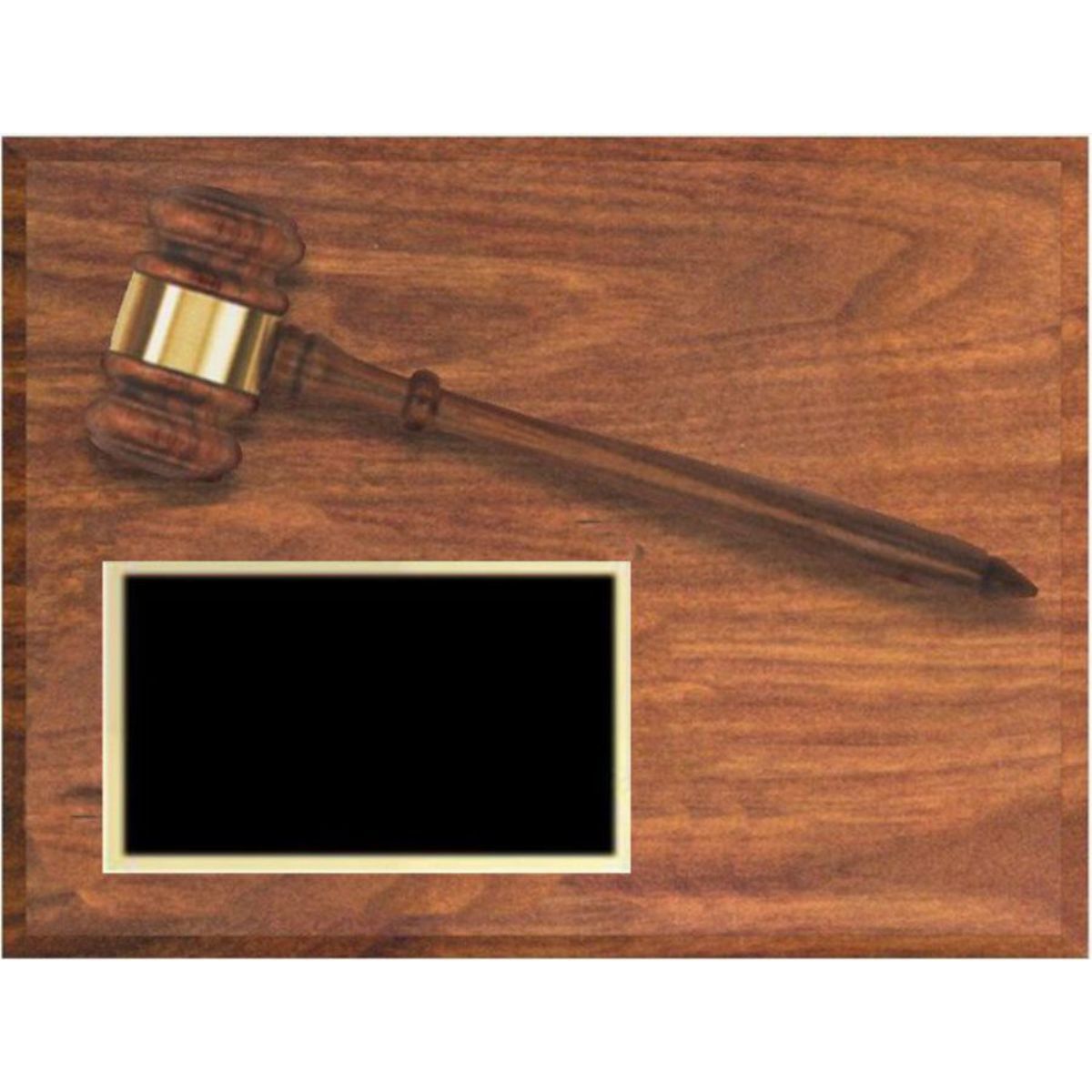 9" x 12" Genuine Walnut Plaques with Gavel
