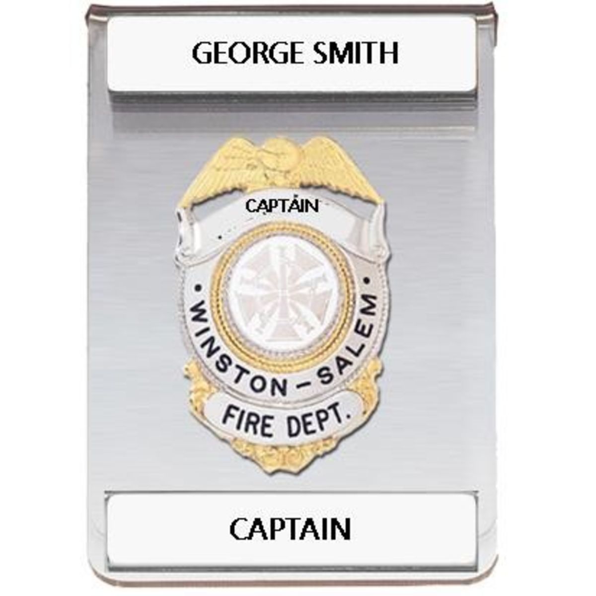 Acrylic Clear Pocket Badge with two plates.