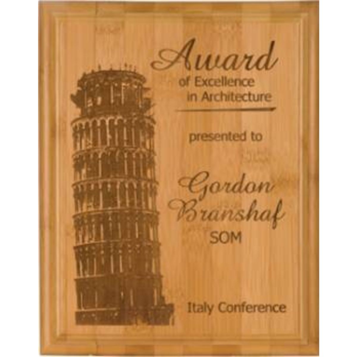 6" x 8" Genuine Bamboo Plaque