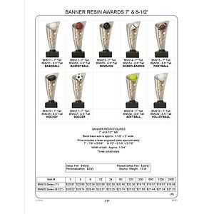 Soccer Banner Resin Award 8-1/2"