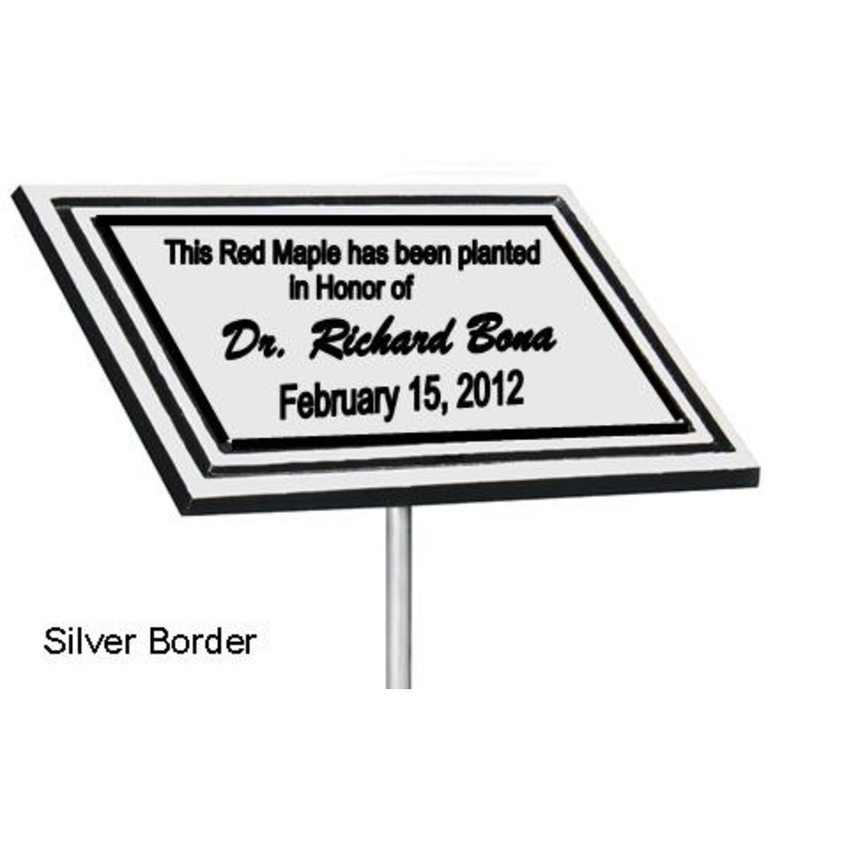 4" x 6" Silver Border Cast Aluminum Stake Plaque
