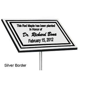 4" x 6" Silver Border Cast Aluminum Stake Plaque