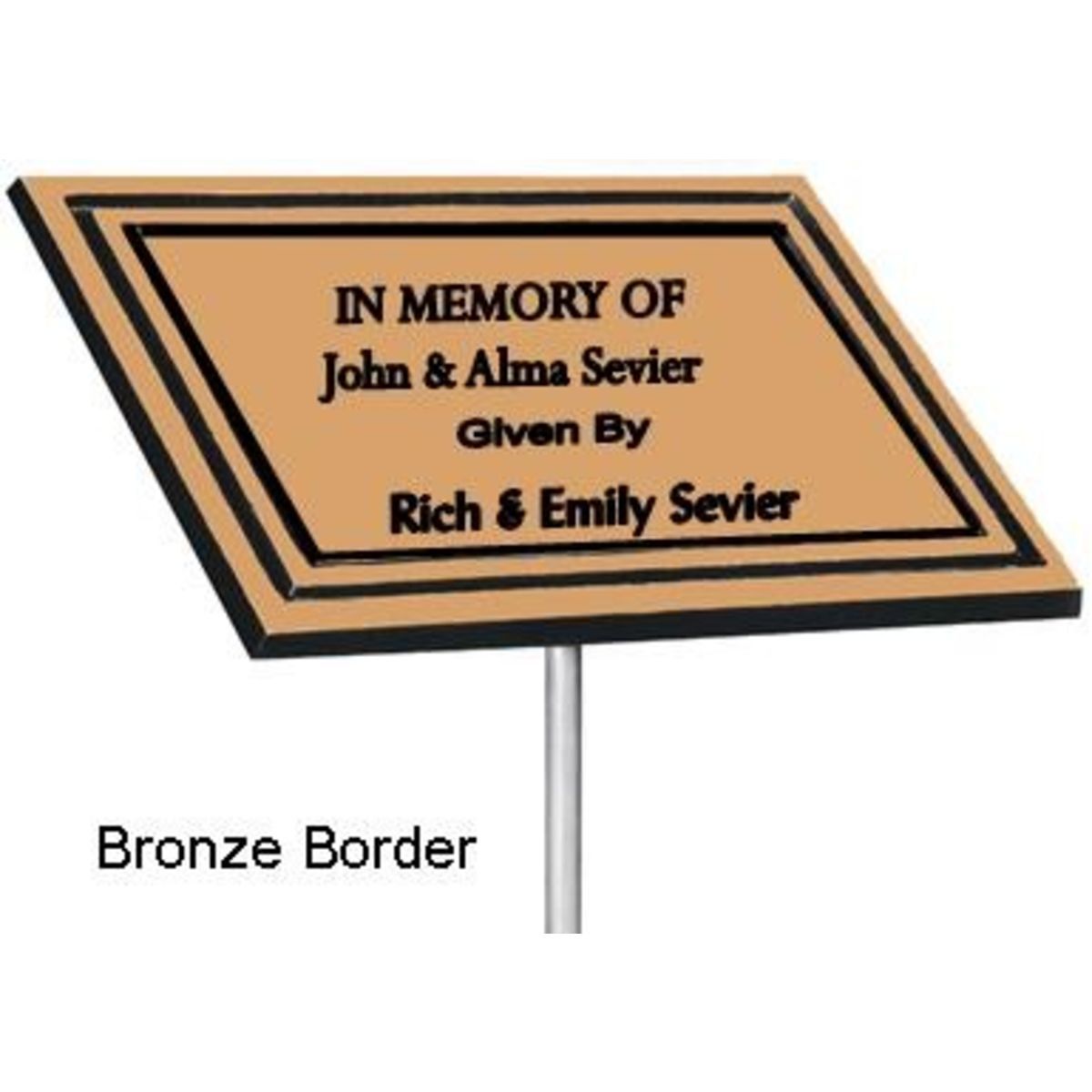 4" x 6" Bronze Border Cast Aluminum Stake Plaque