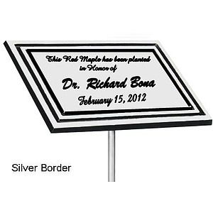 8" x 10" Silver Border Cast Aluminum Stake Plaque