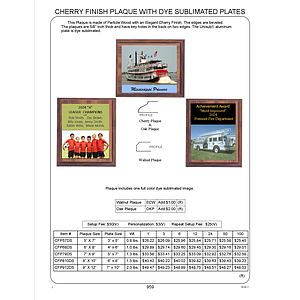 9" x 12" Cherry Finish Plaque with a Full Color Metal Plate