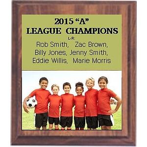 5" x 7" Cherry Finish Plaque with a Full Color Metal Plate