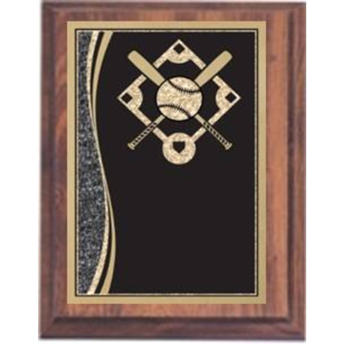 6" x 8" Cherry Finish Plaque with a Baseball Designer Plate