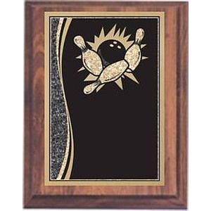 6" x 8" Cherry Finish Plaque with a Bowling Designer Plate