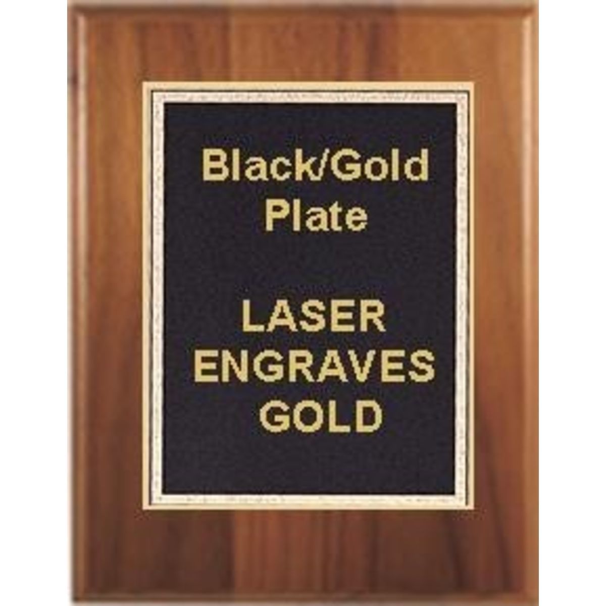 7" x 9" Cherry Finish Plaque with a Black Florentine Plate