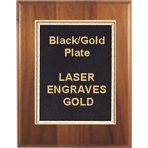 7" x 9" Cherry Finish Plaque with a Black Florentine Plate