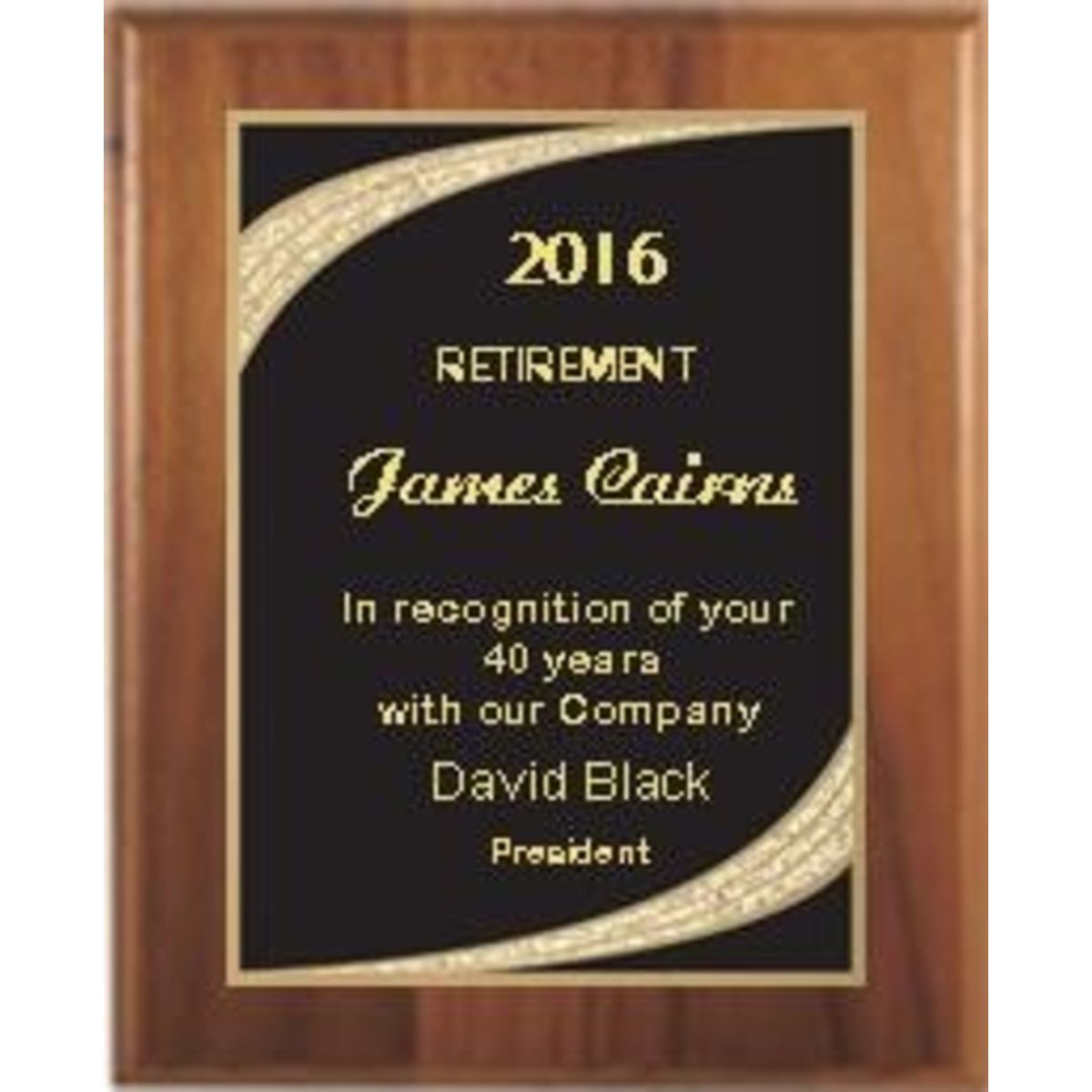 7" x 9" Cherry Finish Plaque with Black Majestic Plate