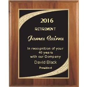7" x 9" Cherry Finish Plaque with Black Majestic Plate