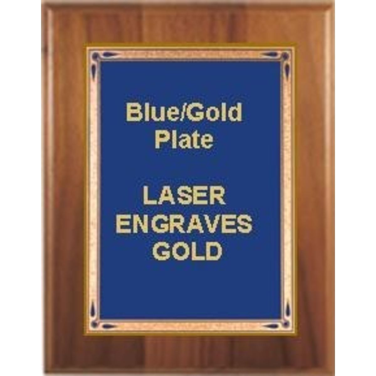 7" x 9" Cherry Finish Plaque with a Blue Teardrop Plate