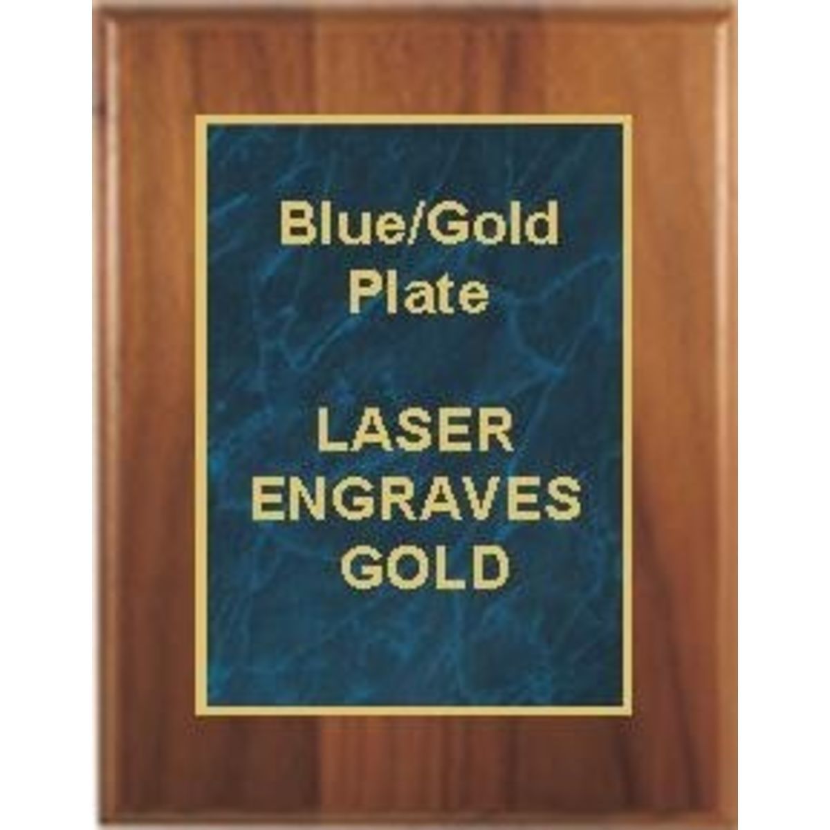 8" x 10" Cherry Finish Plaque with a Blue Marble Designer Plate