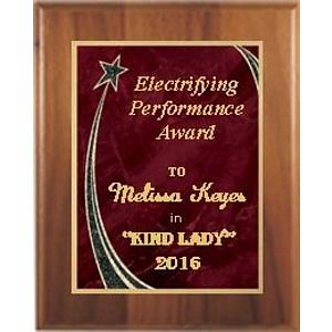 8" x 10" Cherry Finish Plaque with a Red Rising Star Plate