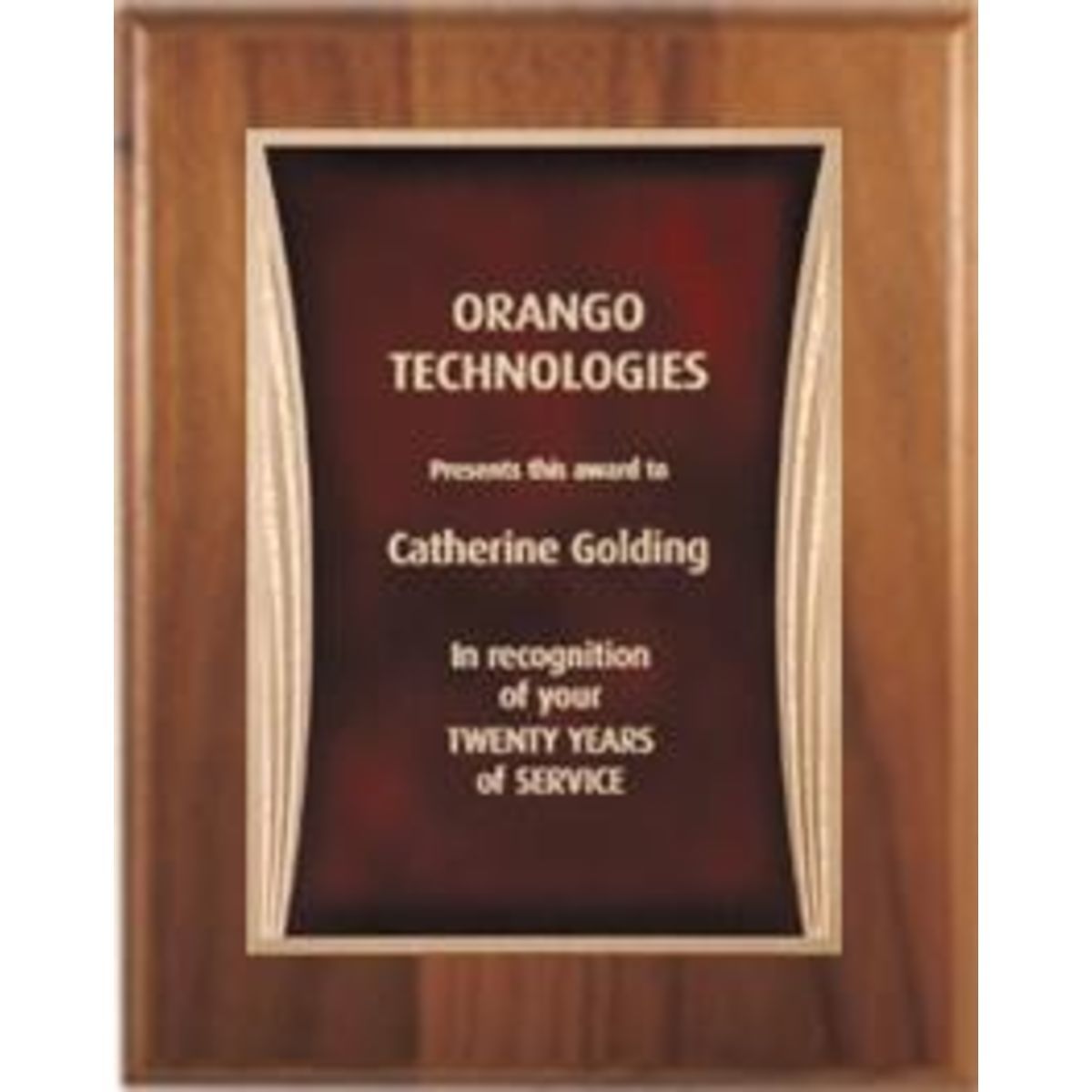 8" x 10" Cherry Finish Plaque with a Red Showtime Plate