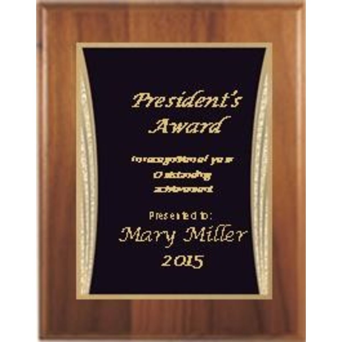 8" x 10" Cherry Finish Plaque with a Black Showtime Plate