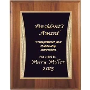 8" x 10" Cherry Finish Plaque with a Black Showtime Plate