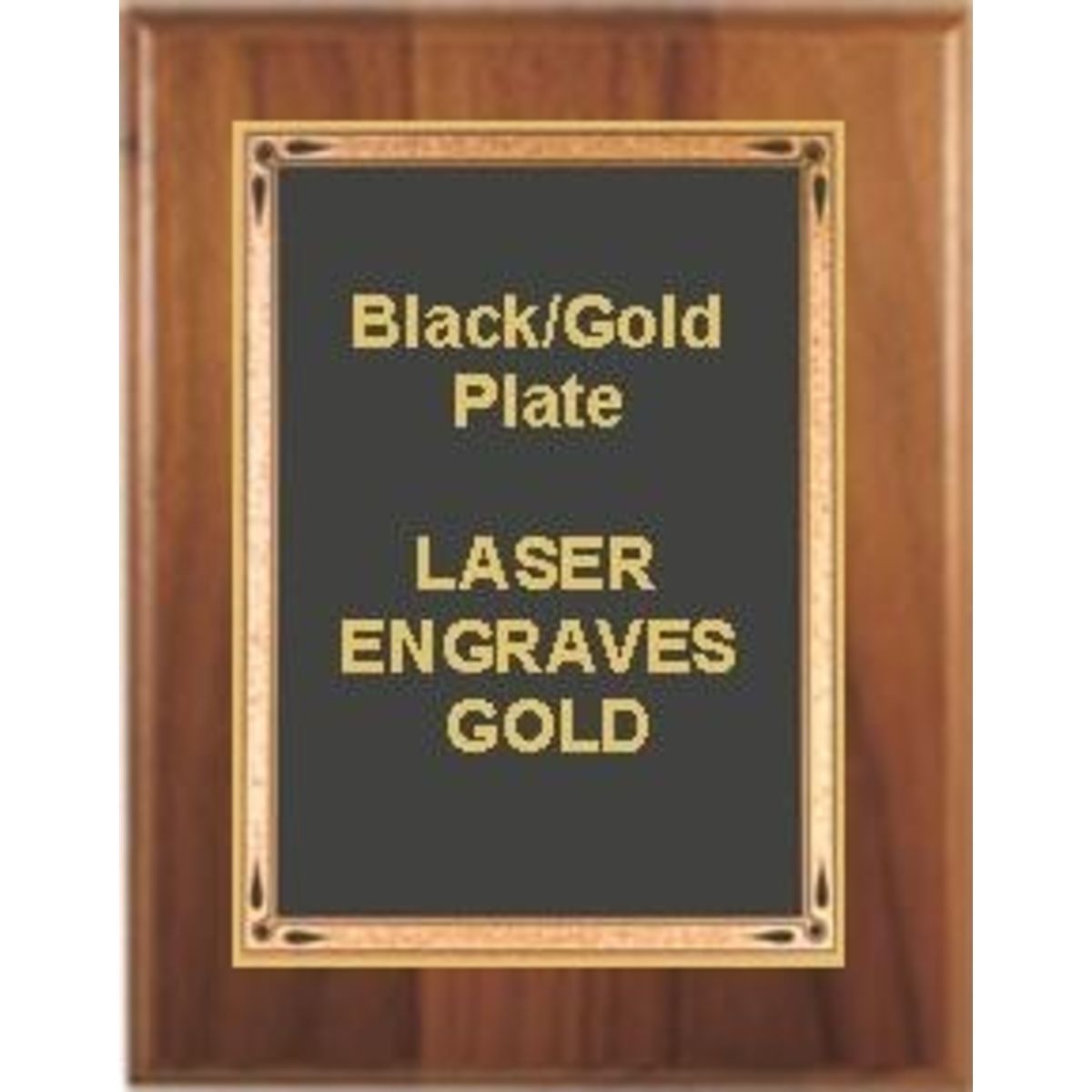 8" x 10" Cherry Finish Plaque with a Black Teardrop Plate