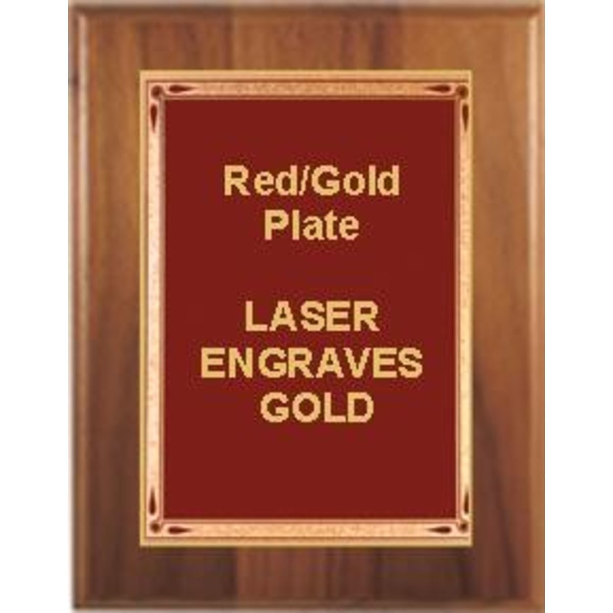 8" x 10" Cherry Finish Plaque with a Red Teardrop Plate