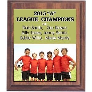 9" x 12" Cherry Finish Plaque with a Full Color Metal Plate