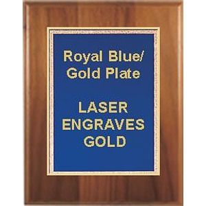 9" x 12" Cherry Finish Plaque with a Blue Florentine Plate