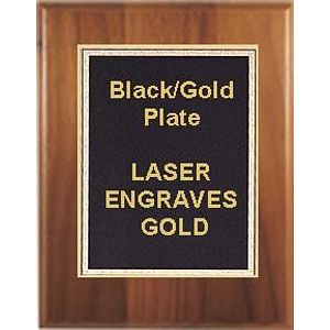 9" x 12" Cherry Finish Plaque with a Black Florentine Plate