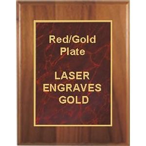 9" x 12" Cherry Finish Plaque with a Red Marble Designer Plate
