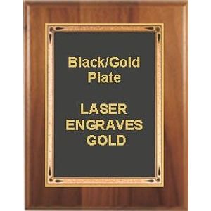 9" x 12" Cherry Finish Plaque with a Black Teardrop Plate