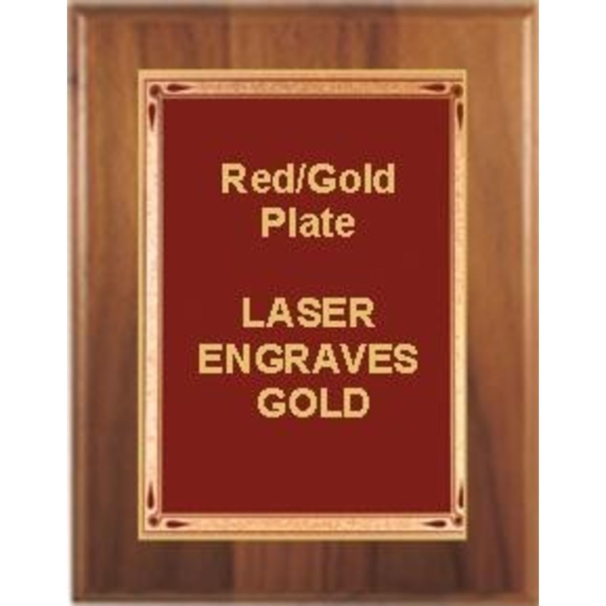 9" x 12" Cherry Finish Plaque with a Red Teardrop Plate