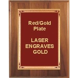 9" x 12" Cherry Finish Plaque with a Red Teardrop Plate