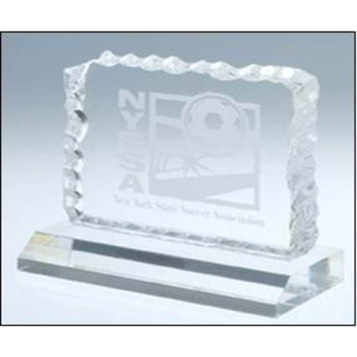 4 1/2" x 5 1/2" Clear Cracked Ice Acrylic Award