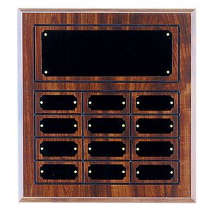 12 Plate Cherry Finish Perpetual Plaques