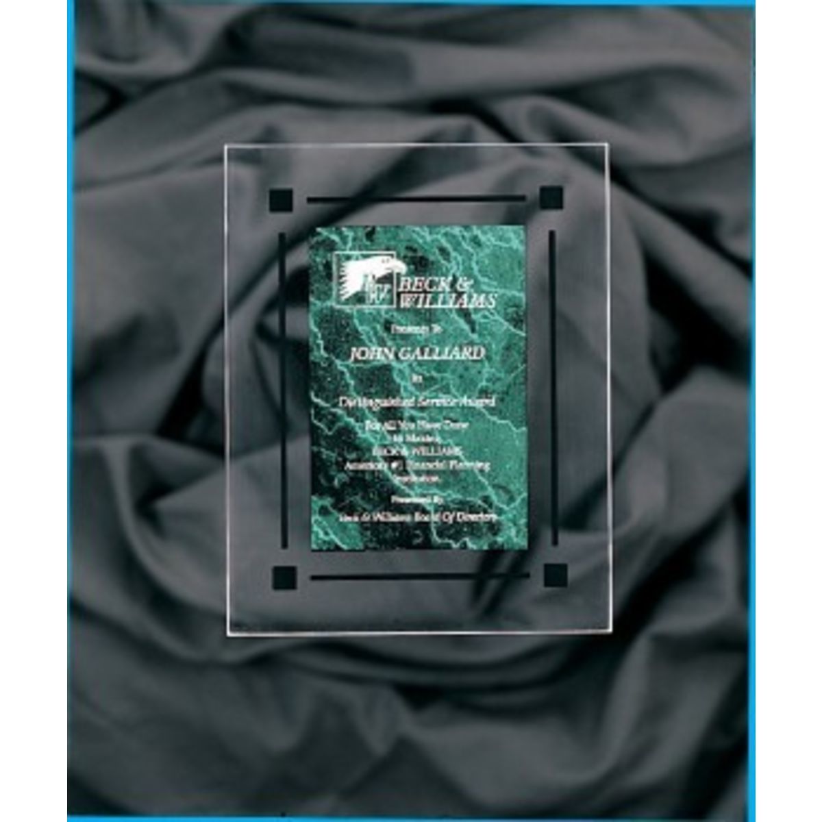 8" x 10" Green Marble Acrylic Clear-Plaq Award