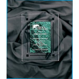 8" x 10" Green Marble Acrylic Clear-Plaq Award