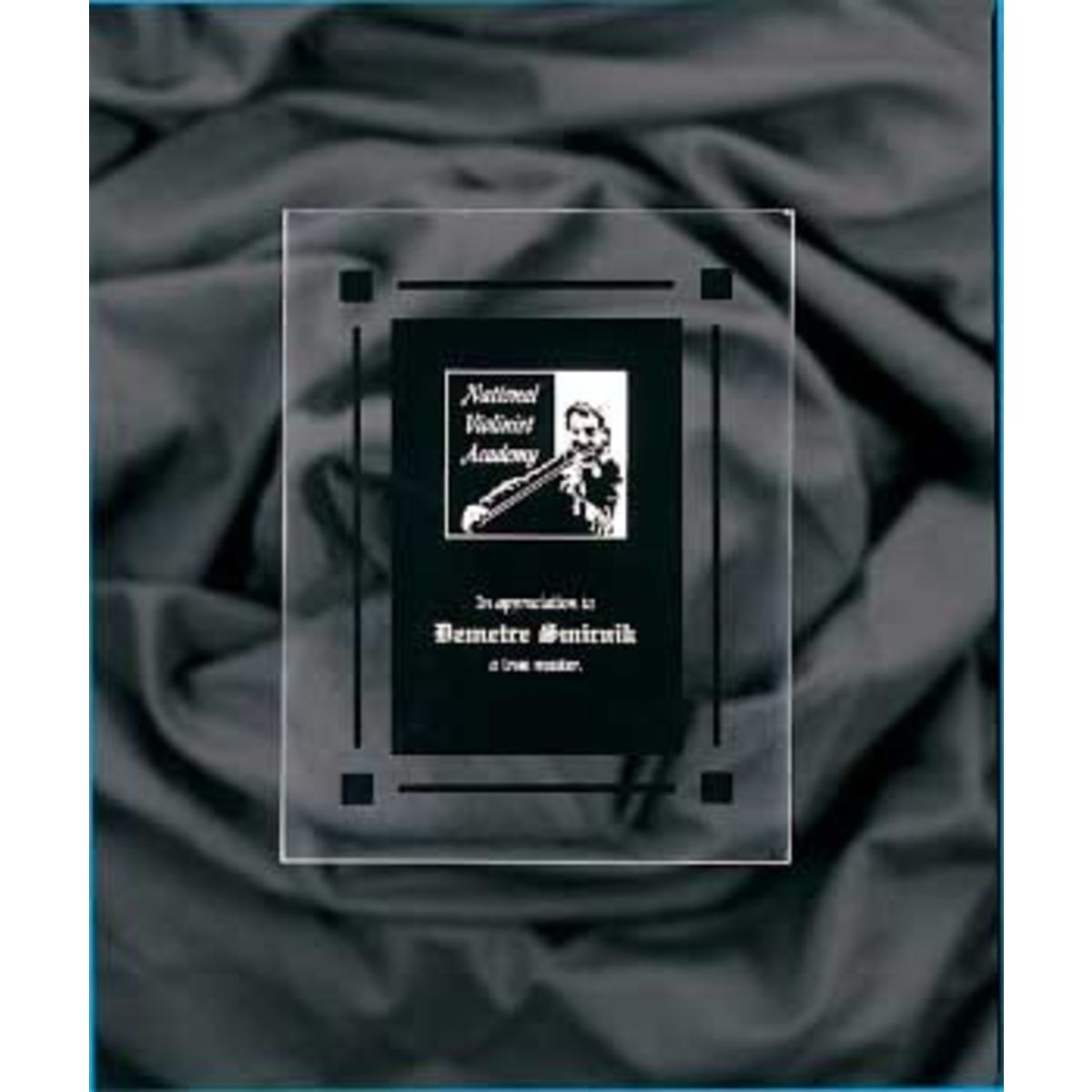 8" x 10" Solid Black Acrylic Clear-Plaq Award