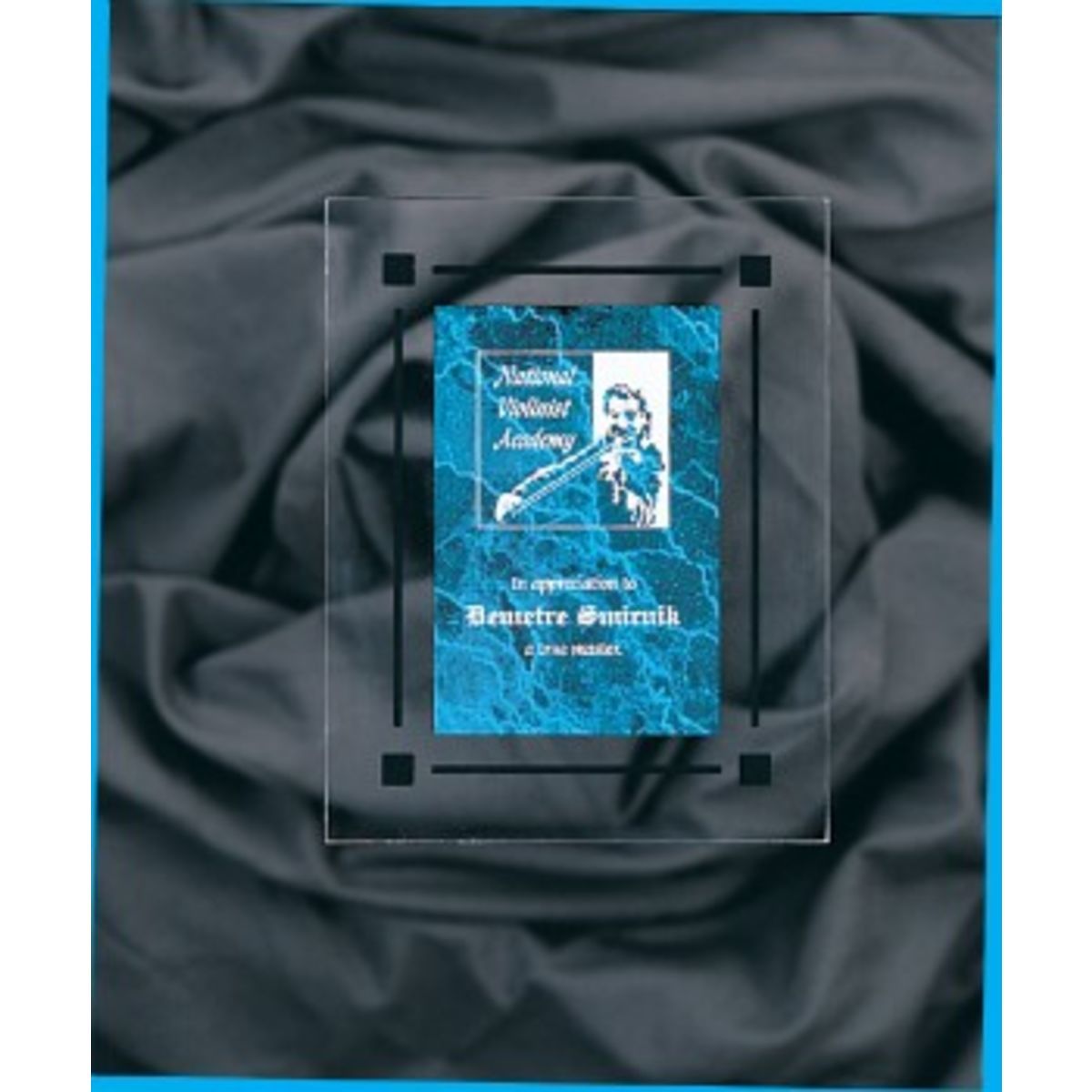 9" x 11" Blue Marble Acrylic Clear-Plaq Award