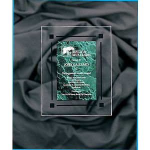 9" x 11" Green Marble Acrylic Clear-Plaq Award