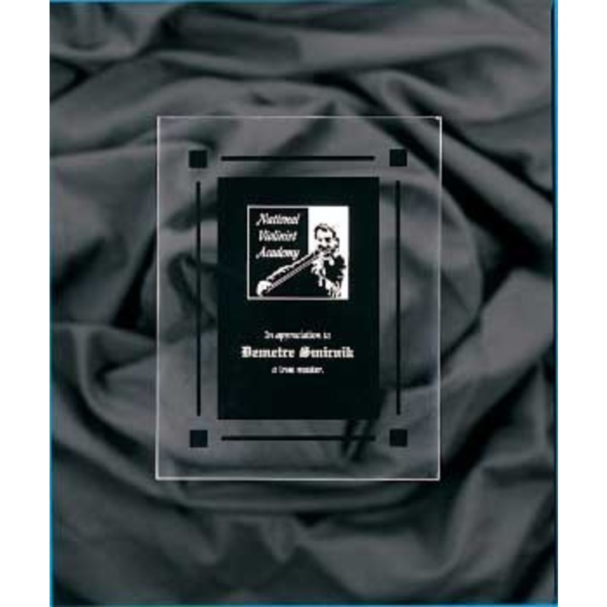 9" x 11" Solid Black Acrylic Clear-Plaq Award