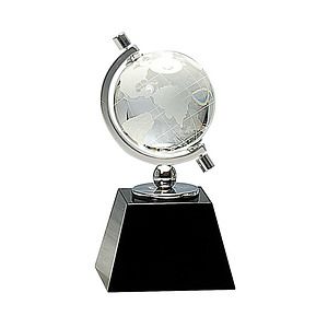 6" Crystal Spinning Globe Executive Award