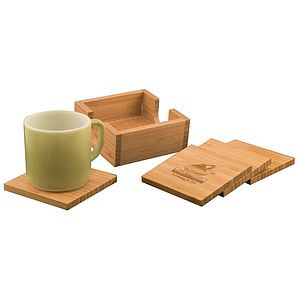 Personalized Bamboo Coaster Set