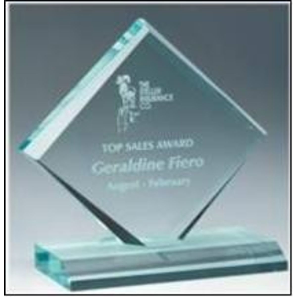 4" x 4" Jade Diamond Jewel Bevel Acrylic Award
