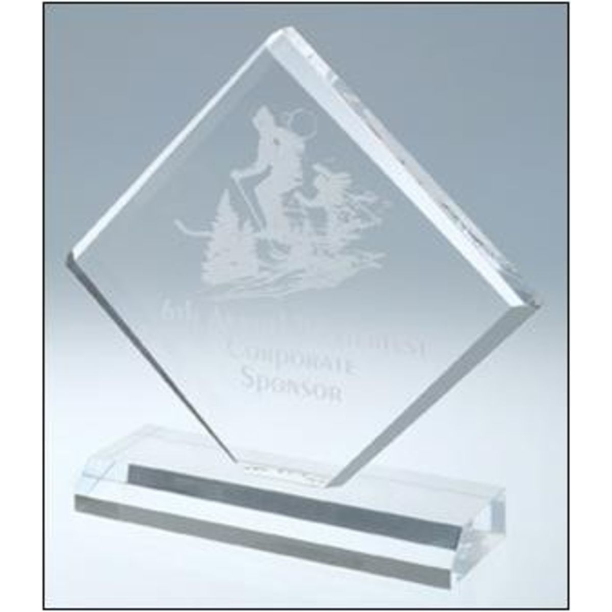 4 1/2" x 4 1/2" Clear Diamond Jewel Bevel Acrylic Award