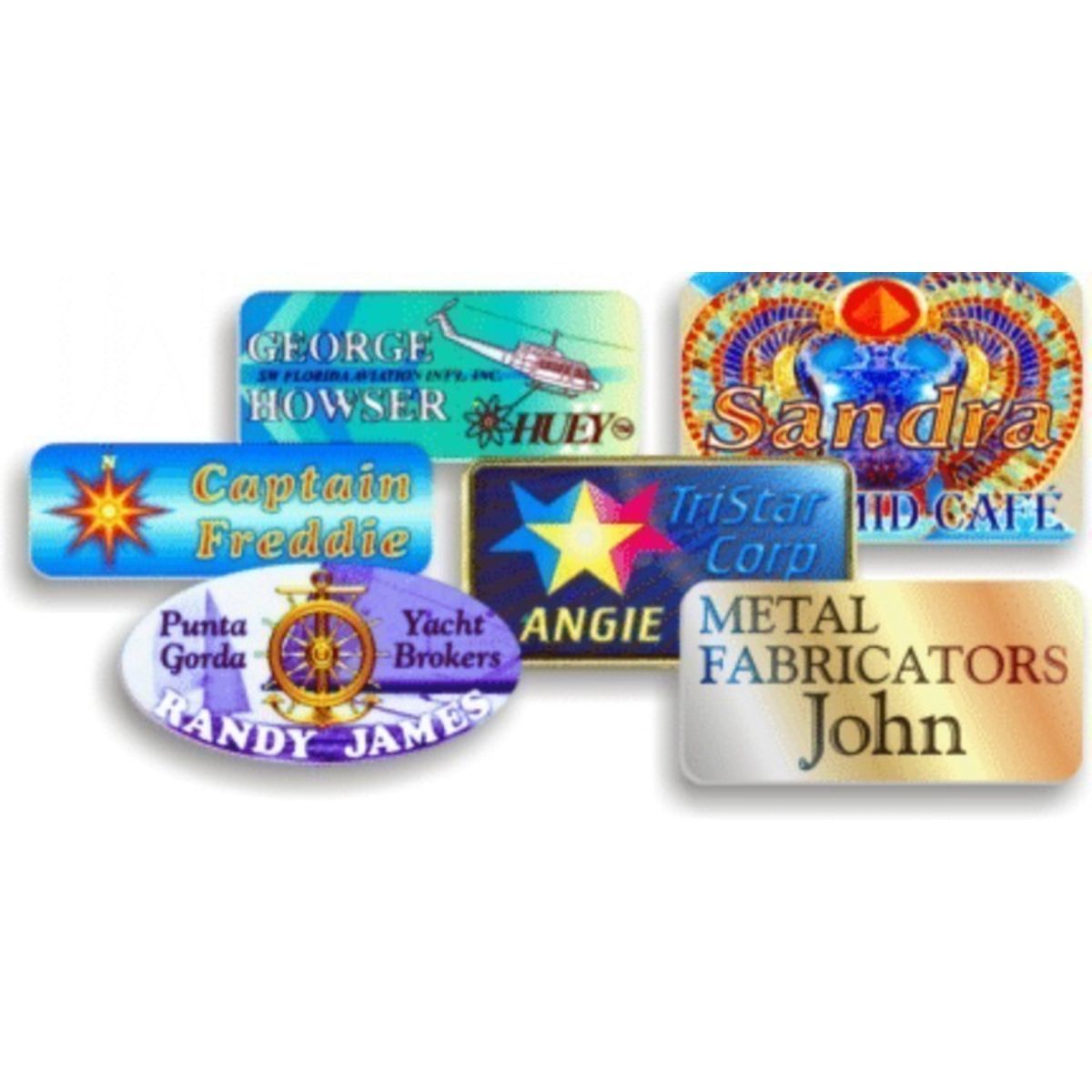 1-1/2" x 3" Oval Full Color Gloss Name Badge
