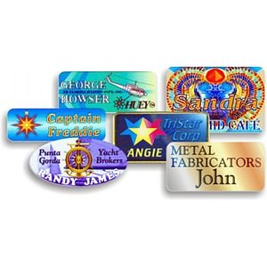 1-1/2" x 3" Oval Full Color Gloss Name Badge