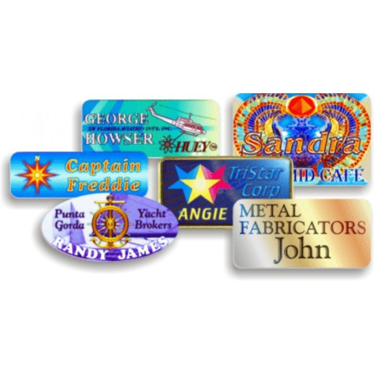 1" x 3" Rectangular Full Color Gloss Name Badge